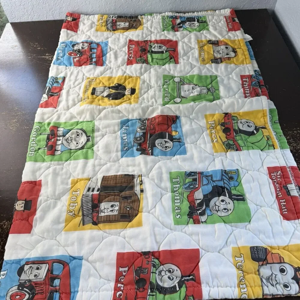 Vintage Thomas Train Bed Set 55”x40” Comforter Top & Fitted Sheets 1992 Britt